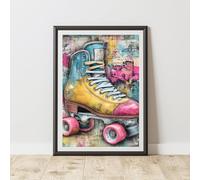 60 Second Makeover Limited Roller Boot Graffiti Print Urban Street Art Poster Junk Journal Colourful Wall Picture Wall Art Posters Scrapbooking Gifts For Teenage Girls Teen - A4