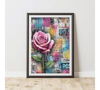 60 Second Makeover Limited Rose Graffiti Print Urban Street Art Poster Junk Journal Colourful Wall Picture Wall Art Posters Scrapbooking Gifts For Teenage Girls Teen - A3