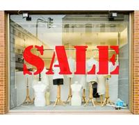 60 Second Makeover Limited Sale Shop Window Sign Stickers Graphic Retail Business Signage Advert Wall Stickers & Murals Self Adhesive Vinyl Wall Decals Sale Signs for Shops Red Matt - Small