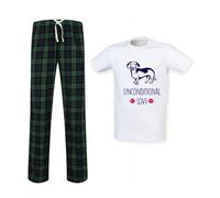 60 Second Makeover Limited Sausage Dog Unconditional Love Tartan Trouser Mens Pyjamas Set Pyjamas For Men PJs Dachshund Gifts Sausage Dog Gifts Pajamas Pjamas Dad Green Small