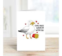 60 Second Makeover Limited Seagull Time Fries When I'm With You Together Card Valentine's Day Anniversary Card for Boyfriend Girlfriend Husband Wife Funny Pun Greeting Card