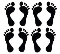 60 Second Makeover Limited Set of 4 Pairs Quality Vinyl Footprint Stickers Car Bike Scooter Helmet Decal Graphic Footprint
