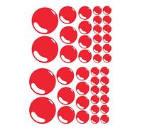 60 Second Makeover Limited Set of 42 Bubbles Bathroom Tile Wall Stickers Decal Graphic Ensuite Shower Room Bathroom Wall Art Waterproof Shower Screen Stickers Self Adhesive Vinyl Red Matt