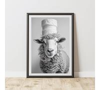 60 Second Makeover Limited Sheep Toilet Roll Quirky Animal Print Bathroom Accessories Wall Art Posters Pictures For Bathroom Walls Home Accessories Home Decoration Funny Humorous No Frame - A4