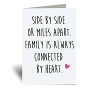 60 Second Makeover Limited Side By Side Or Miles Apart Family Is Always Connected By Heart Greeting Card Friend