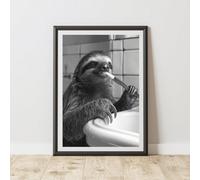 60 Second Makeover Limited Sloth Brushing Teeth Animal Print A3 Size