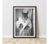 60 Second Makeover Limited Squirrel Bathrobe Dressing Gown Animal Wall Art Print A4 Size