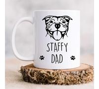60 Second Makeover Limited Staffy Dad Mug Pet Present Dog Lover Staffordshire Bull Terrier Gifts Fathers Day Staffie Owner Present for Dog Dad Coffee Cup Staffie Mug