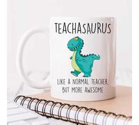 60 Second Makeover Limited Teachasaurus Mug Awesome Thank You Teacher Gifts for Teachers Dinosaur Friend Funny Mug Present Coffee Cup Appreciation Present School Teaching Staff