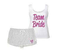 60 Second Makeover Limited Team Bride Pyjama Set Hen Do Hen Party Wedding PJ's Loungewear Lounge Wear Grey and White Size - XS