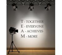 60 Second Makeover Limited Team Wall Stickers Motivational Quote Together Everyone Achieves More Decal Inspirational Office Worplace Wall Mural 30cm x 40cm - Silver Gloss