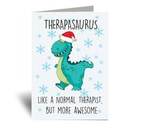 60 Second Makeover Limited Therapasaurus Christmas Card, Like A Normal Therapist But More Awesome.