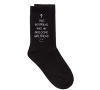 60 Second Makeover Limited This Boyfriend Has an Awesome Girlfriend Black Calf Socks Birthday Valentines Husband Boyfriend