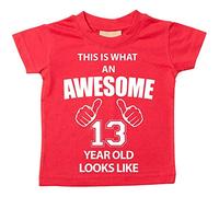60 Second Makeover Limited This is What an Awesome 13 Year Old Looks Like Perfect 13th Birthday Gifts for Boys and Girls Thirteenth Birthday Present for 13 Year Old Like Red Tshirt Size - 14-15 Yrs