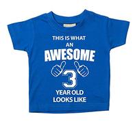 60 Second Makeover Limited This is What an Awesome 3 Year Old Looks Like Perfect 3rd Birthday Gifts for Boys and Girls, Third Birthday Outfit, Present for 3 Year Old Blue Tshirt - 18-24 Months