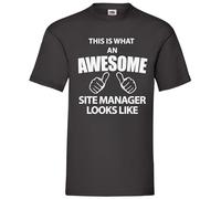 60 Second Makeover Limited This is What an Awesome Site Manager Looks Like Tshirt Size - Funny Novelty Black Tshirt Size - L