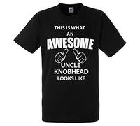 60 Second Makeover Limited This is What an Awesome Uncle Knobhead Looks Like Mens T Shirt Funny Uncle Gift Offensive T Shirt Gifts for Men Fathers Day Presents Black Size - S