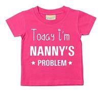 60 Second Makeover Limited Today I'm Nanny's Problem Tshirt Nanny Gifts Granddaughter Gifts Grand Daughter Grandaughter Grandson Presents Granson Grand Son Mothers Day Nannies Present Pink 6-12 Months