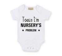 60 Second Makeover Limited Today I'm Nursery's Problem White Short Sleeve Baby Grow First Day At Nursery Tshirt Newborn Vests Bodysuit Baby Boy Gifts Newborn Clothes Size - 12-18 months