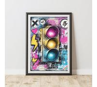 60 Second Makeover Limited Traffic Lights Graffiti Print Urban Street Art Poster Junk Journal A4 Size