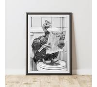 60 Second Makeover Limited Turkey On The Toilet Quirky Animal Print Bathroom Accessories Wall Art Posters Pictures For Bathroom Walls Home Accessories Home Decoration Funny Humorous No Frame - A6