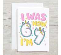 60 Second Makeover Limited Unicorn 7th Birthday Card Girl 67 6 7 Meme Six Seven Meme Greeting 6-7 Gifts Granddaughter 7th Birthday Age 7 Card 67 Gifts 7 Year Old