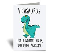 60 Second Makeover Limited Vicasaurus Greeting Cards Vicar Dinosaur Fathers Day Funny Birthday Christian Gifts For Men Jesus Bible Accessories Biblical Cards Religious