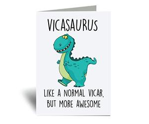 60 Second Makeover Limited Vicasaurus Greeting Cards Vicar Dinosaur Fathers Day Funny Birthday Christian Gifts For Men Jesus Bible Accessories Biblical Cards Religious