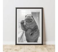60 Second Makeover Limited Walrus Brushing Teeth Animal Print A4 Size