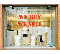 60 Second Makeover Limited We Buy We Sell Shop Window Sticker Sign Advert Promote Retail Decal