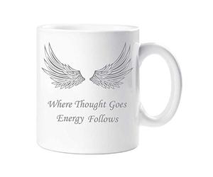 60 Second Makeover Limited Where Thought Goes Energy Follows Mug Angel Wings Crystal Healing Spiritual Mug