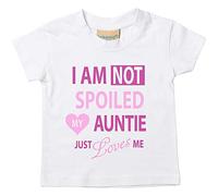 60 Second Makeover Limited White I'm Not Spoiled My Auntie Just Loves Me Girls Funny Tshirt Niece Gifts for Niece Child Best Auntie Gifts Top Tee T-Shirt Birthday Christmas 7-8 Yrs