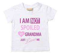 60 Second Makeover Limited White I'm Not Spoiled My Grandma Just Loves Me Girls Funny Tshirt Baby Toddler Kids Granddaughter Gifts for Grand Daughter Grandaughter Present Grandma Gifts 2-3 Yrs