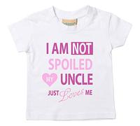60 Second Makeover Limited White I'm Not Spoiled My Uncle Just Loves Me Girls Tshirt Baby Toddler Kids Best Niece Gifts Best Uncle Gifts Presents from Niece Top Funny T-Shirt 12-18 Mths