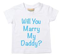 60 Second Makeover Limited Will You Marry My Daddy White Tshirt Blue Text Will You Marry Me Son Tshirt Daughter T Shirt Marriage Proposal Ideas Machine Washable - 7-8 Yrs