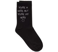 60 Second Makeover Limited You're A Nerd But You're My Nerd Mens Black Calf Socks Valentines Day Dad Husband Boyfriend F(Size: One Size)