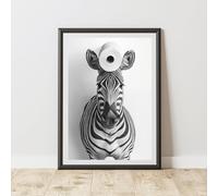 60 Second Makeover Limited Zebra Toilet Roll Quirky Animal Print Bathroom Accessories Wall Art Posters Pictures For Bathroom Walls Home Accessories Home Decoration Funny Humorous No Frame - A4