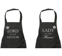 60 Second Makeover Limited Couples Lord and Lady Of the Manor Black Apron Set Wedding Gifts Anniversary Gifts For Couple Husband Wife New Home Present House Warming