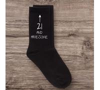 60 SECOND MAKEOVER Men's 21 & Awesome Black Calf Socks 60 SECOND MAKEOVER Black One Size