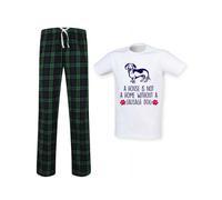 60 SECOND MAKEOVER Men's A House Is Not A Home Without A Sausage Dog Tartan Trouser Pyjamas Set in Green | Size: Large 60 SECOND MAKEOVER Green L