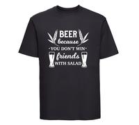 60 SECOND MAKEOVER Men's Beer Because You Don't Win Friends With Salad T-Shirt in Black | Size: Small 60 SECOND MAKEOVER Black S
