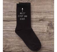 60 SECOND MAKEOVER Men's Best Step Dad Ever Black Calf Socks 60 SECOND MAKEOVER Black One Size