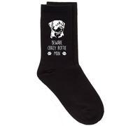 60 SECOND MAKEOVER Men's Beware Crazy Rottie Man Socks in Black 60 SECOND MAKEOVER Black One Size