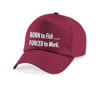 60 SECOND MAKEOVER Men's Born To Fish Forced To Work Baseball Cap in Brown 60 SECOND MAKEOVER Brown One Size