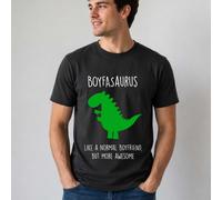 60 SECOND MAKEOVER Men's Boyfasaurus, Like a Normal Boyfriend But More Awesome, T-Shirt in Black | Size: Medium 60 SECOND MAKEOVER Black M