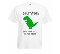 60 SECOND MAKEOVER Men's Bricky Dinosaur T-Shirt in White | Size: Small 60 SECOND MAKEOVER White S