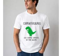 60 SECOND MAKEOVER Men's Carpenter Dinosaur T-Shirt in White | Size: Small 60 SECOND MAKEOVER White S