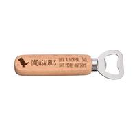 60 SECOND MAKEOVER Men's Dad Dinosaur Awesome Wooden Bottle Opener in Beige 60 SECOND MAKEOVER Beige