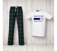 60 SECOND MAKEOVER Men's Dad To Be Loading Tartan Pyjama Set in Green | Size: Medium 60 SECOND MAKEOVER Green M