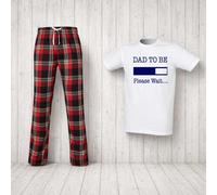 60 SECOND MAKEOVER Men's Dad To Be Loading Tartan Pyjama Set in Red | Size: Medium 60 SECOND MAKEOVER Red M
